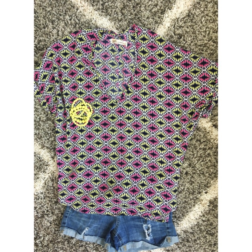 FREE NWOT Geometric Festival Top
